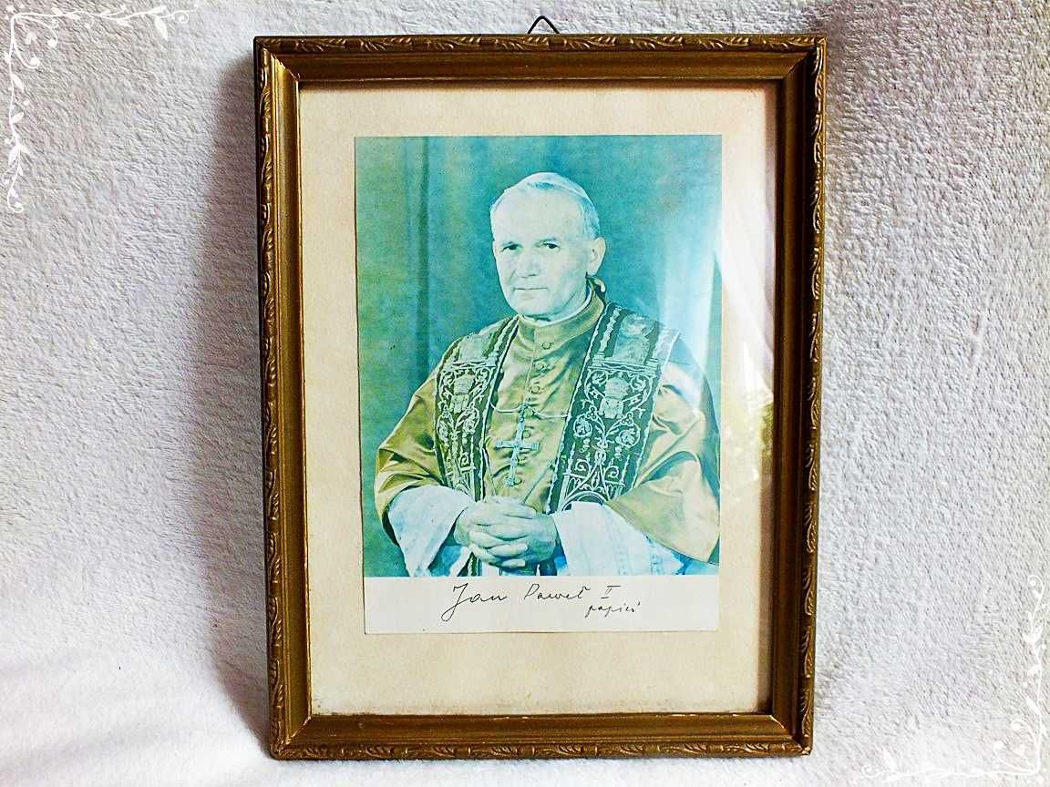 Stary Obraz Święty Jan Paweł II Papież