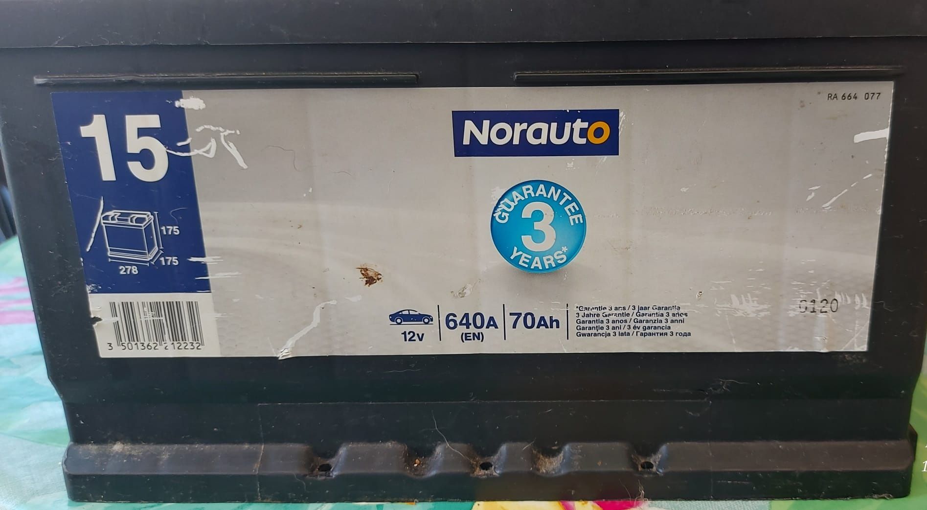 Bateria 12V Norauto 640A - 70Ah Nova