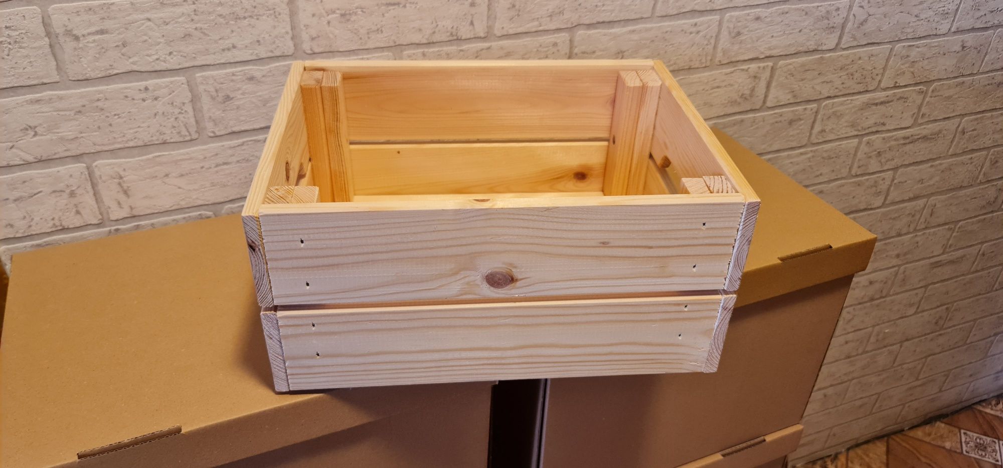 Skrzynka drewniana IKEA KNAGGLIG pudełko organizer mała 23x31x15 cm