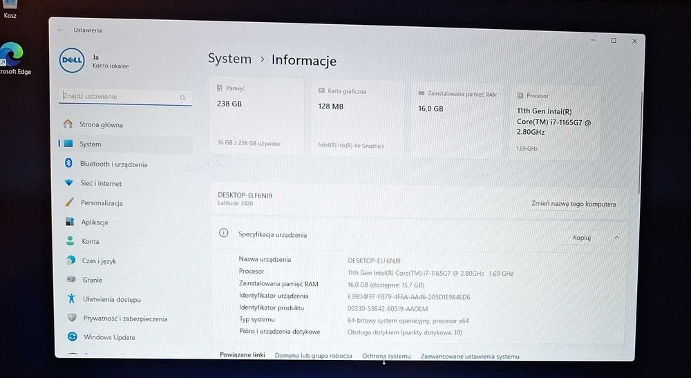 Dell Latitude i7-1165G7 matryca dotykowa