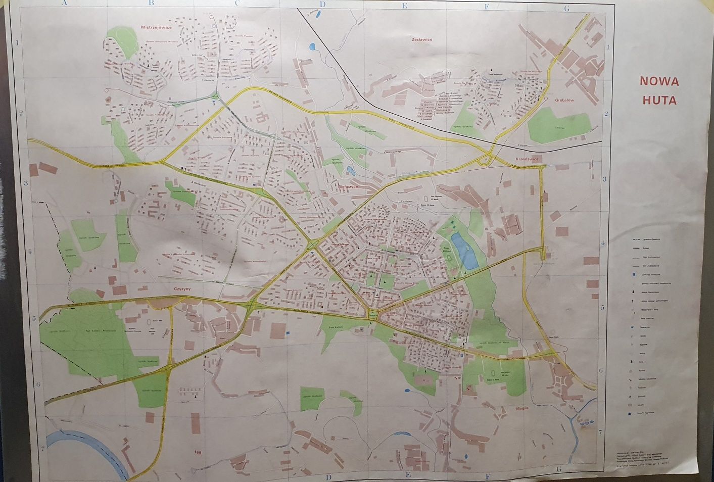 Nowa Huta - stary plan mapa 1983 r. nazwy ulic PRL