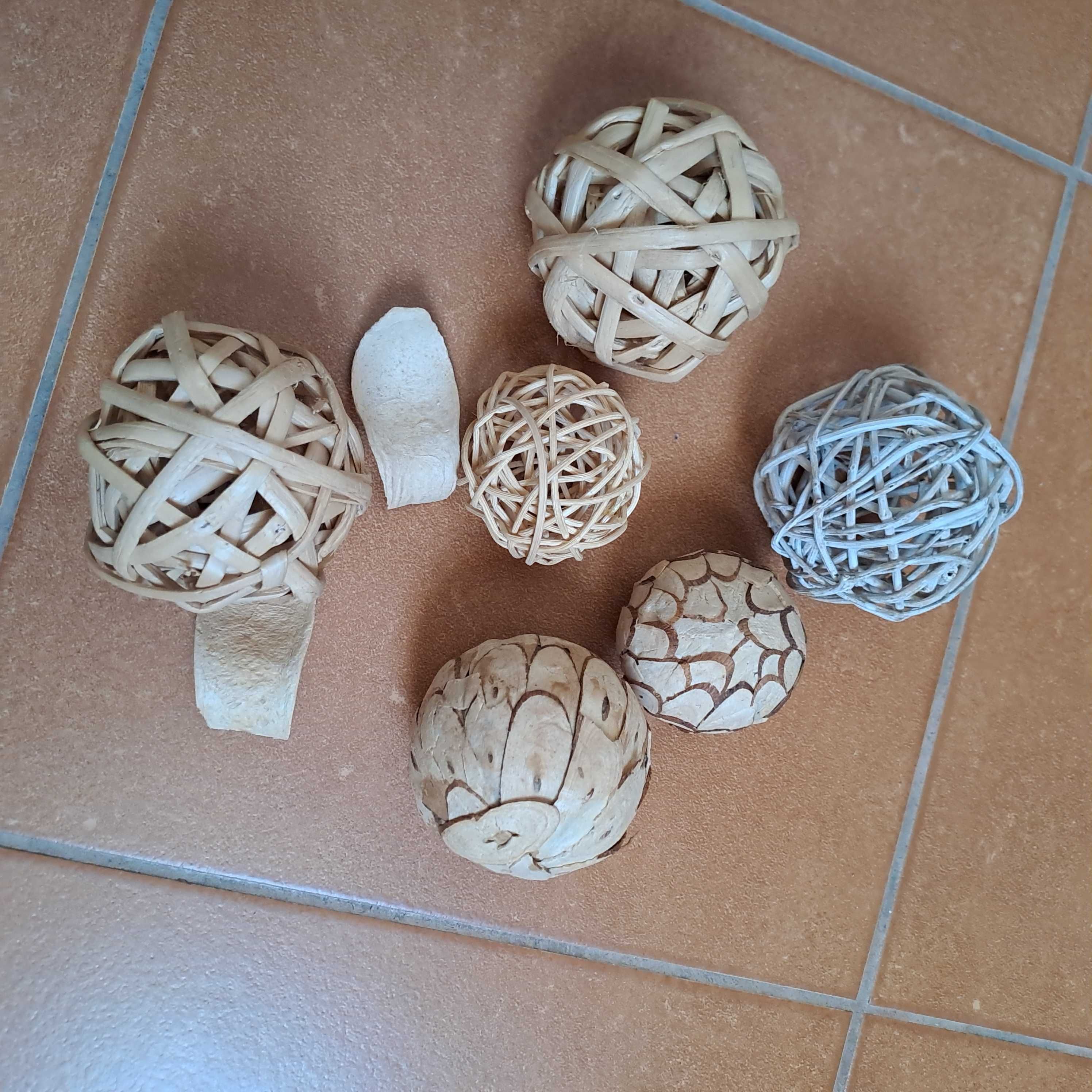 Dekoracyjne kule rattanowe ozdobne / 6 sztuk