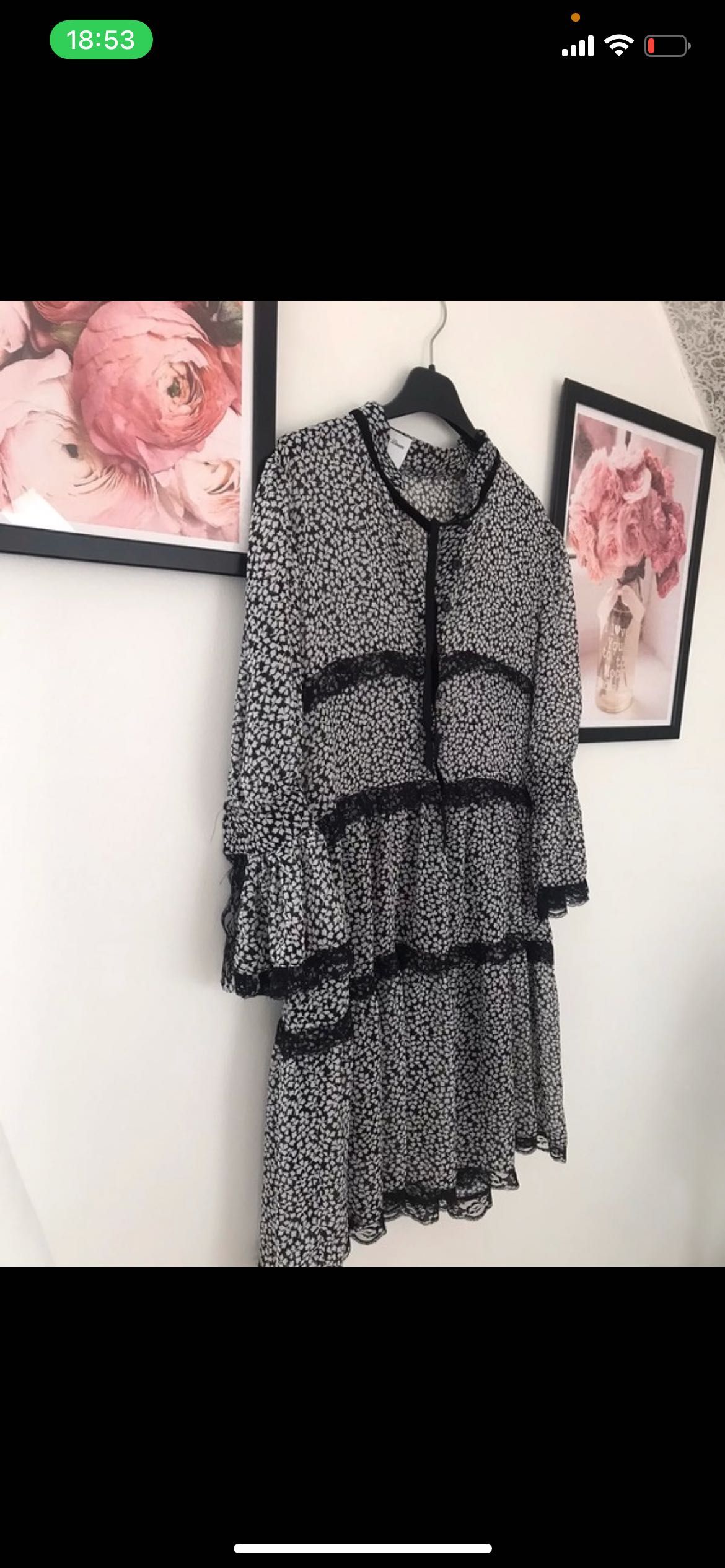 Sukienka czarna w centki beżowe butik Hollywood Dream