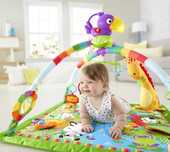 Mata edukacyjna dla dzieci Fisher-Price z muzyką i światełkami.