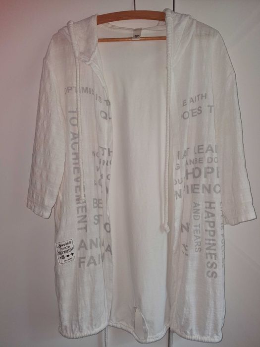 Biała bluza z kapturem, r. 44/42.