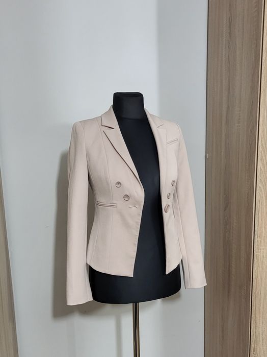 Elegancka marynarka, beżowa, guziki, pretty one, 36