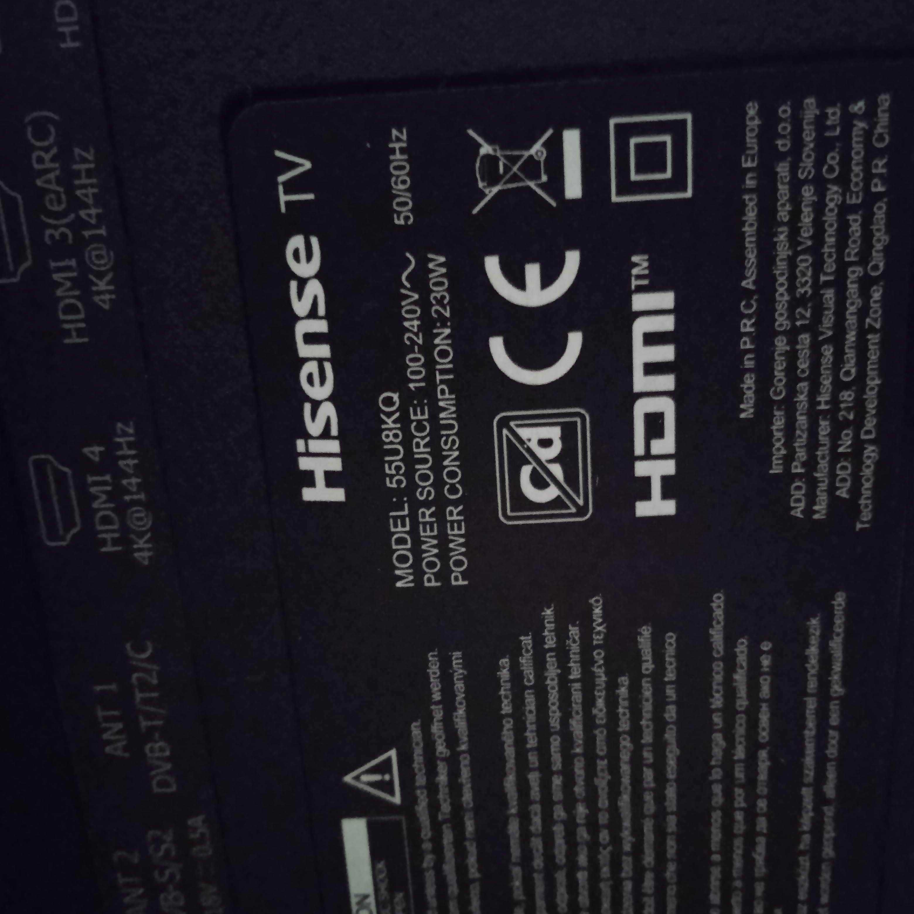 Телевізор Hisense 55U8KQ Mini-LED ULED 4K 144Гц Game Mode Pro,HDR10+