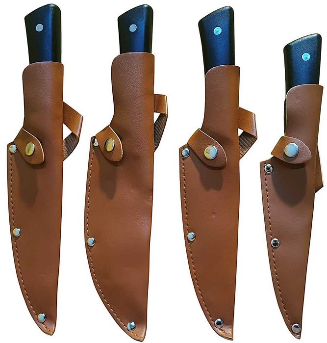 Magnetyczna listwa bambus 40 cm + ostre duże noże kuchenne + pokrowce