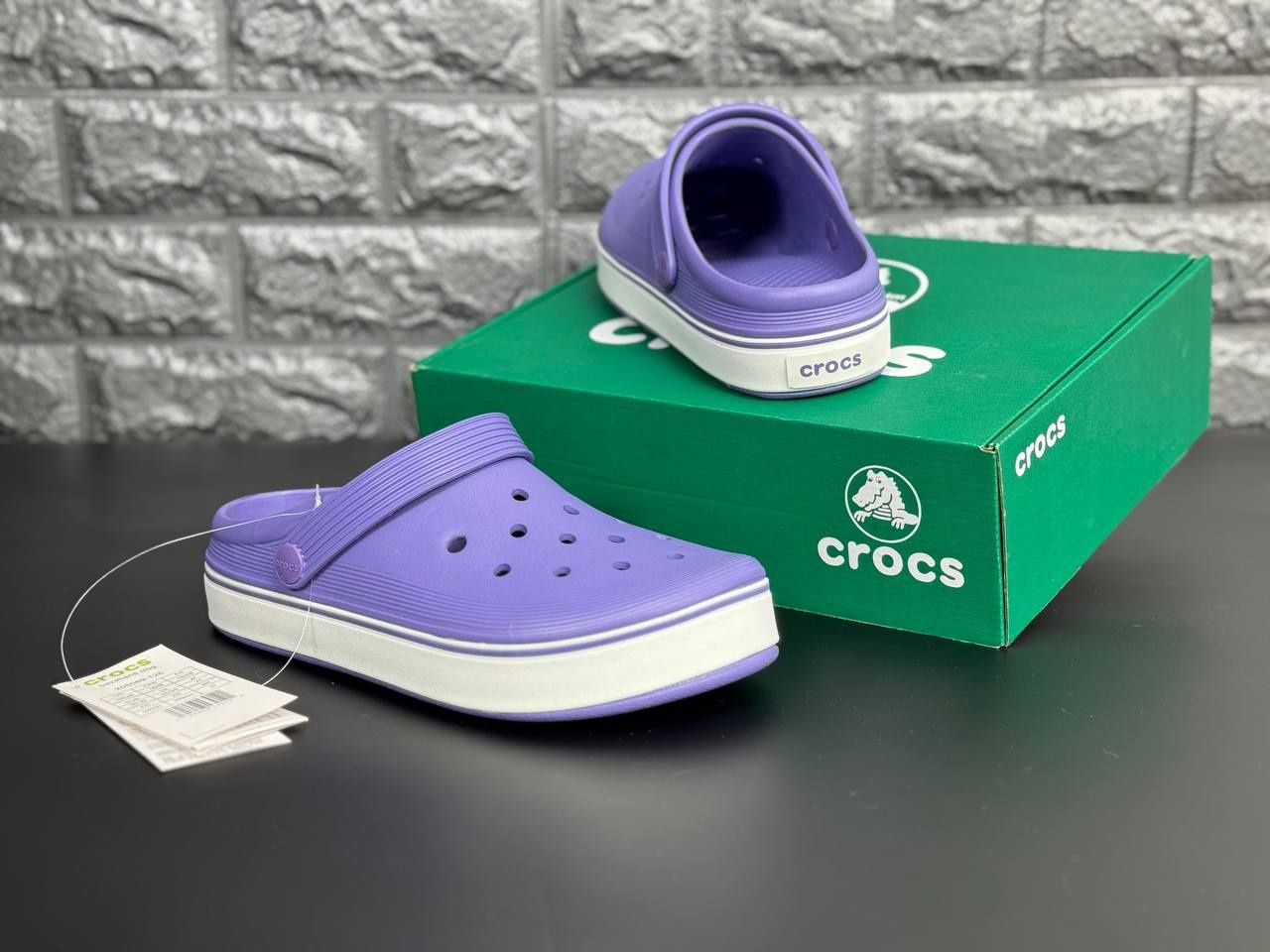 Женские шлепанцы crocs фиолетовые тапочки крокс