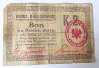 2 korony bon notgeld Krzeszowice 1919
