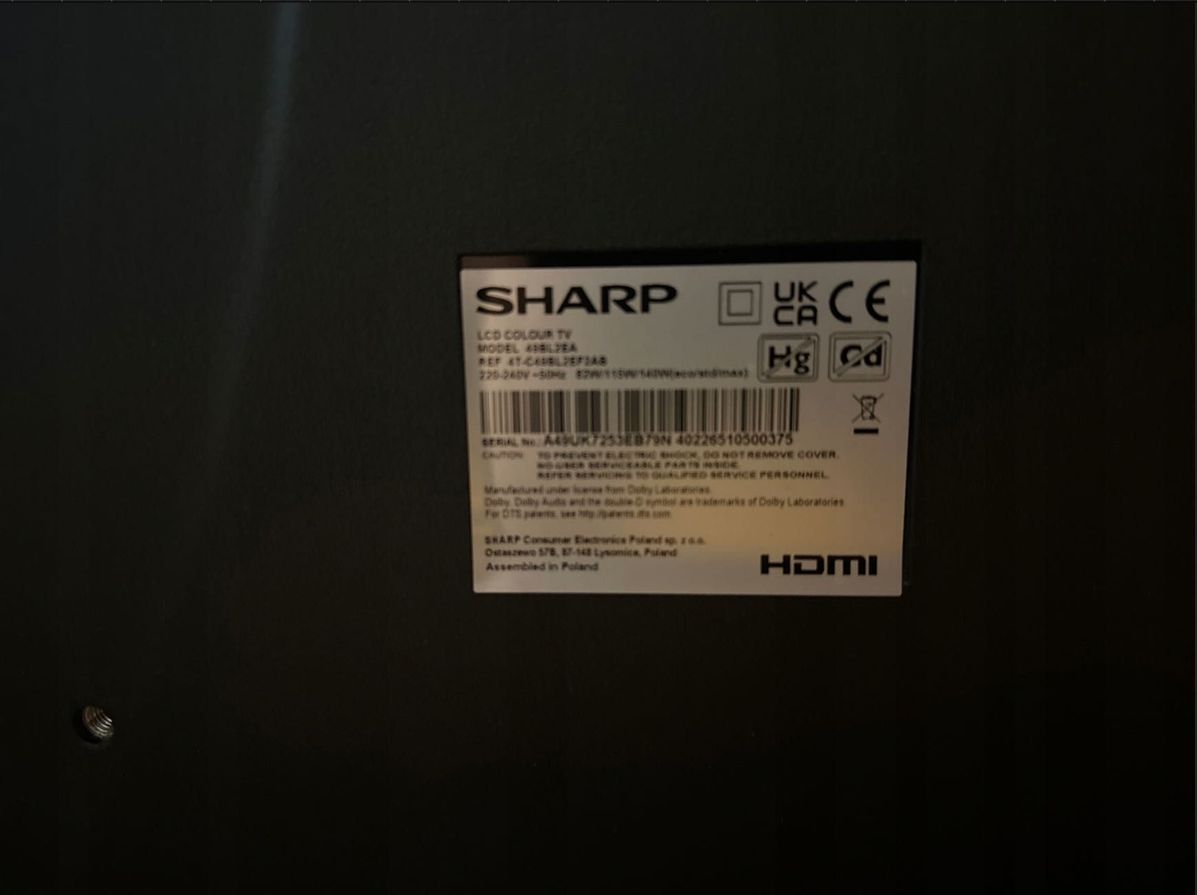 Telewizor LED Sharp 49BL2EA 49" 4K UHD czarny