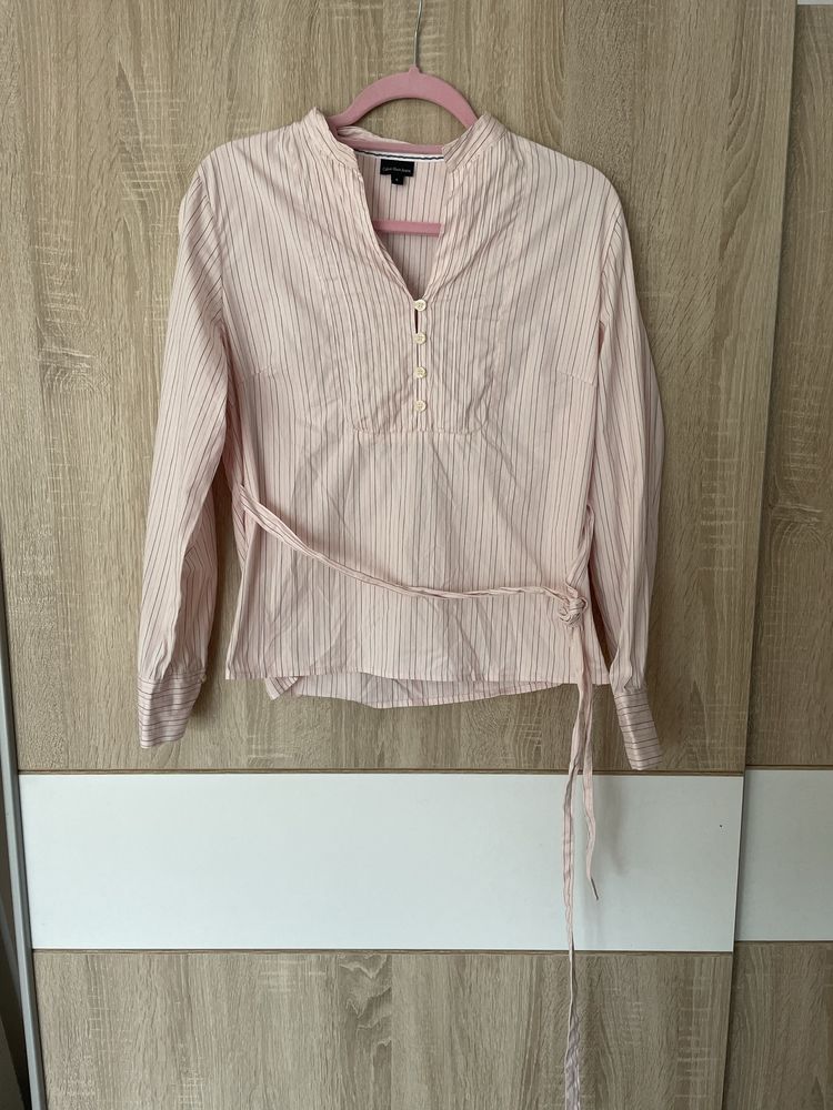 Koszula Calvin Klein Jeans L logowana paski pudrowy róż elegancka