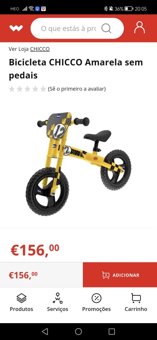 Bicicleta chicco criança sem pedais