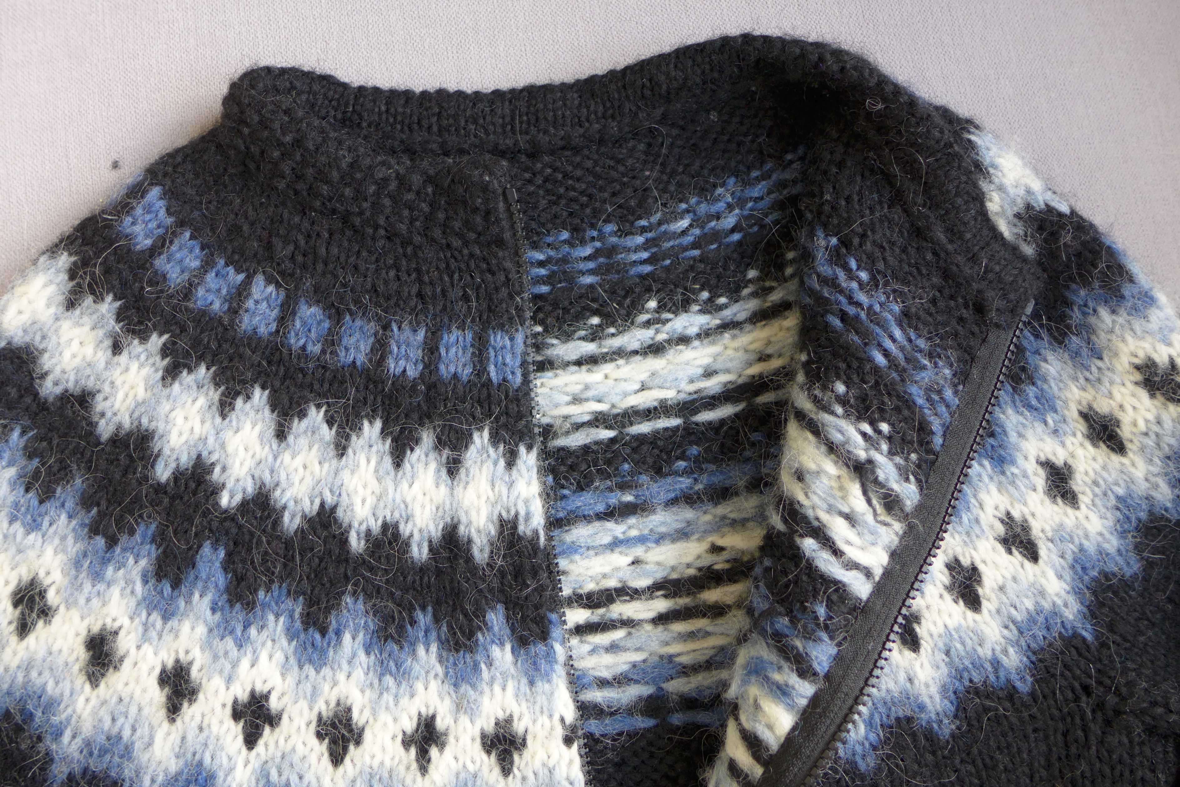 SWETER ISLANDZKI S 36 rozpinany kardigan lopapeysa Ręcznie Dziergany
