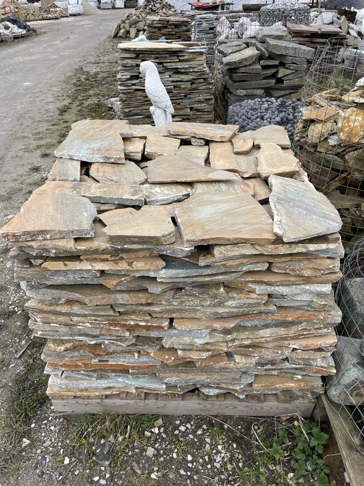 KAMIEŃ NATURALNY Łupek Elewacja Taras Schody Brązowy Szary Złoty