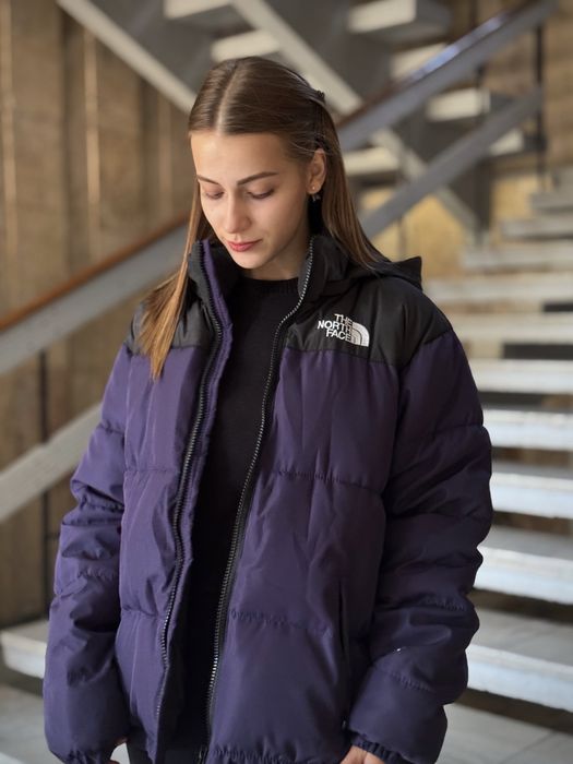 Шикарна зимова унісекс  куртка пуховик TNF зе норс фейс фіолетова