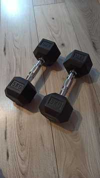 Hantle 5kg gumowane do ćwiczeń treningów siłownia obciążenia trening w