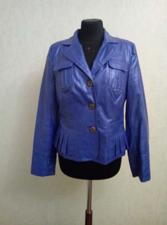 Синий пиджак из эко-кожи размер 50-52