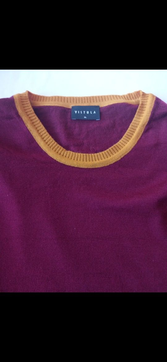 Vistula Nowy Sweter Męski Wełna Merino Rozm L