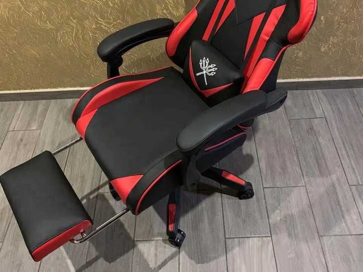 Геймерське крісло спортивне червоне для геймерів екошкіра