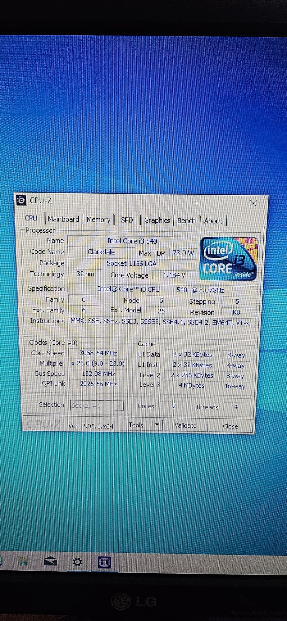 Стаціонарний комп'ютер на Intel core I3 540 оперативна 8 Гб.