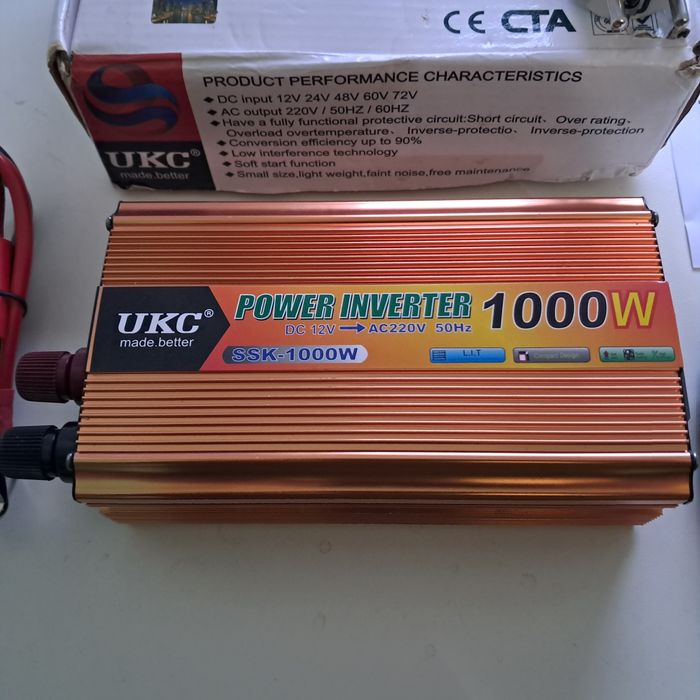 Інвертор автомобільний 12V-220 "UKC 1000W",перетворювач 12V-220V(USB,1