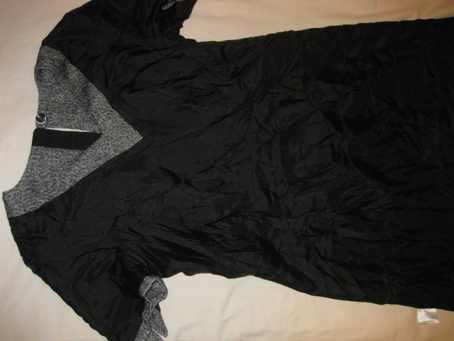 шерсть35% тепла приталена офісна сіра сукня плаття великий розмір