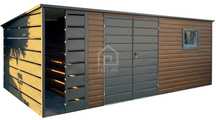 Schowek domek ogrodowy 6x3 + wiata 1m brama okno dach spad tył PLG106