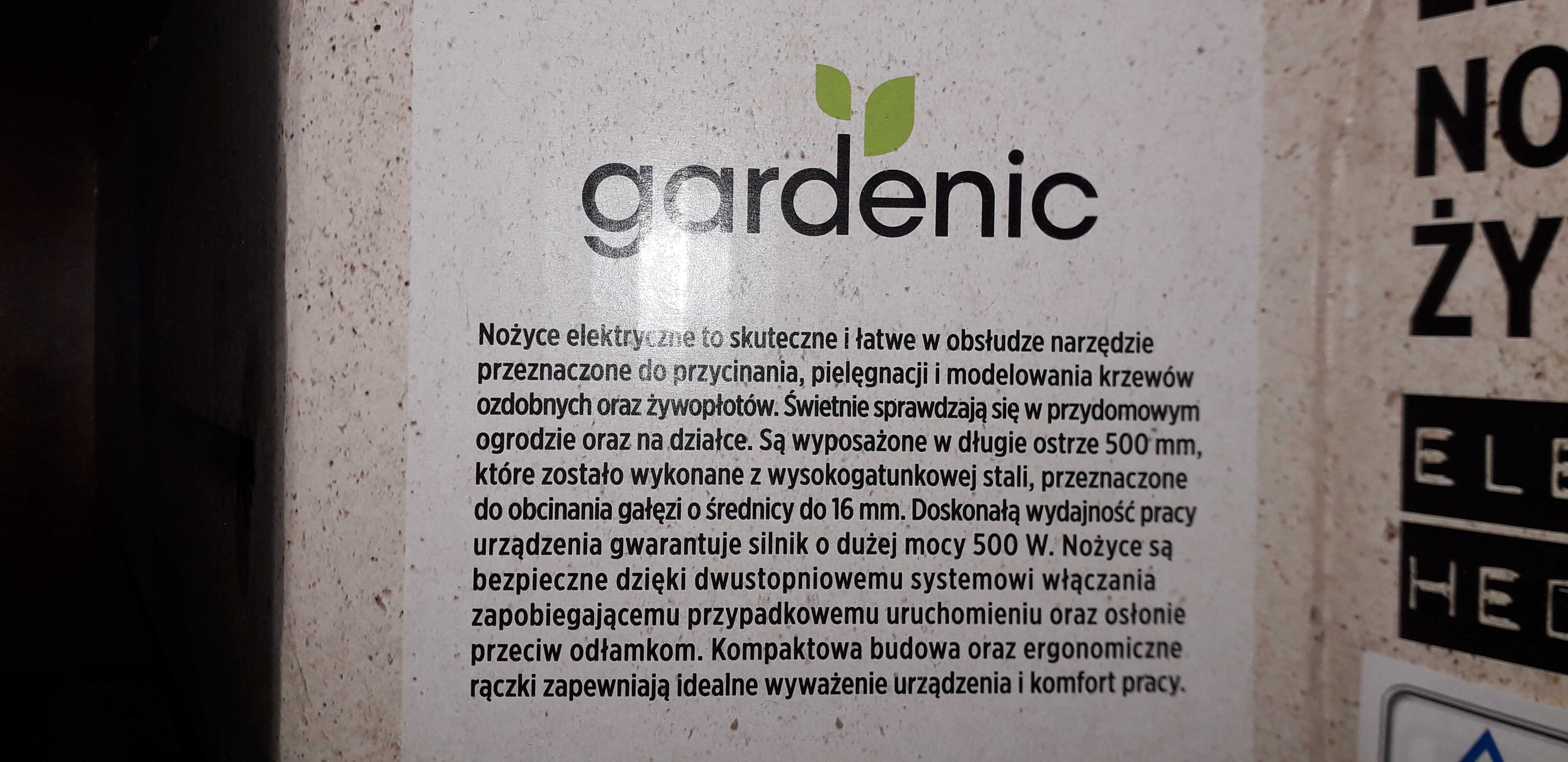 nożyce do żywopłotu GARDENIC elektryczne NOWE