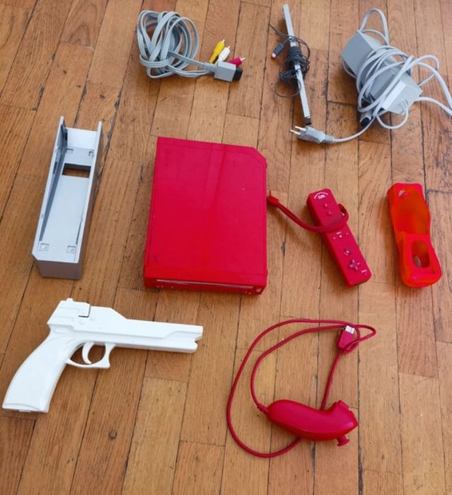 Conjunto nintendo wii vermelho