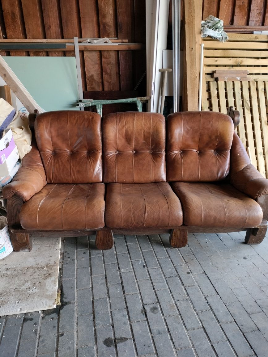 Sofa 3osobowa ze skóry Vintage