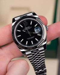 Механические часы Rolex Datejust Silver-Black с автоподзаводом.