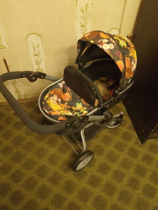 Візочок для ляльки трансформер розкладний (високий)