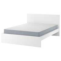 Cama casal IKEA Malm Branca com estrado e Colchão