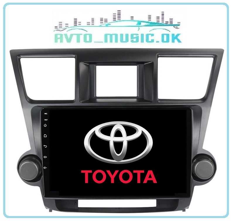 Магнітола Toyota Highlander Android, Qled GPS, USB, 4G, CarPlay!