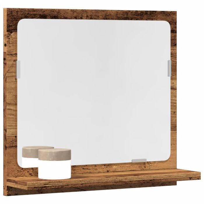 vidaXL Szafka łazienkowa z lustrem, stare drewno, 40x11x37 cm