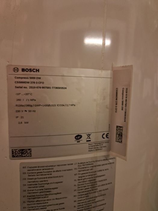 REZERWACJA !Pompa ciepla Bosh Compress 5000DW czesci