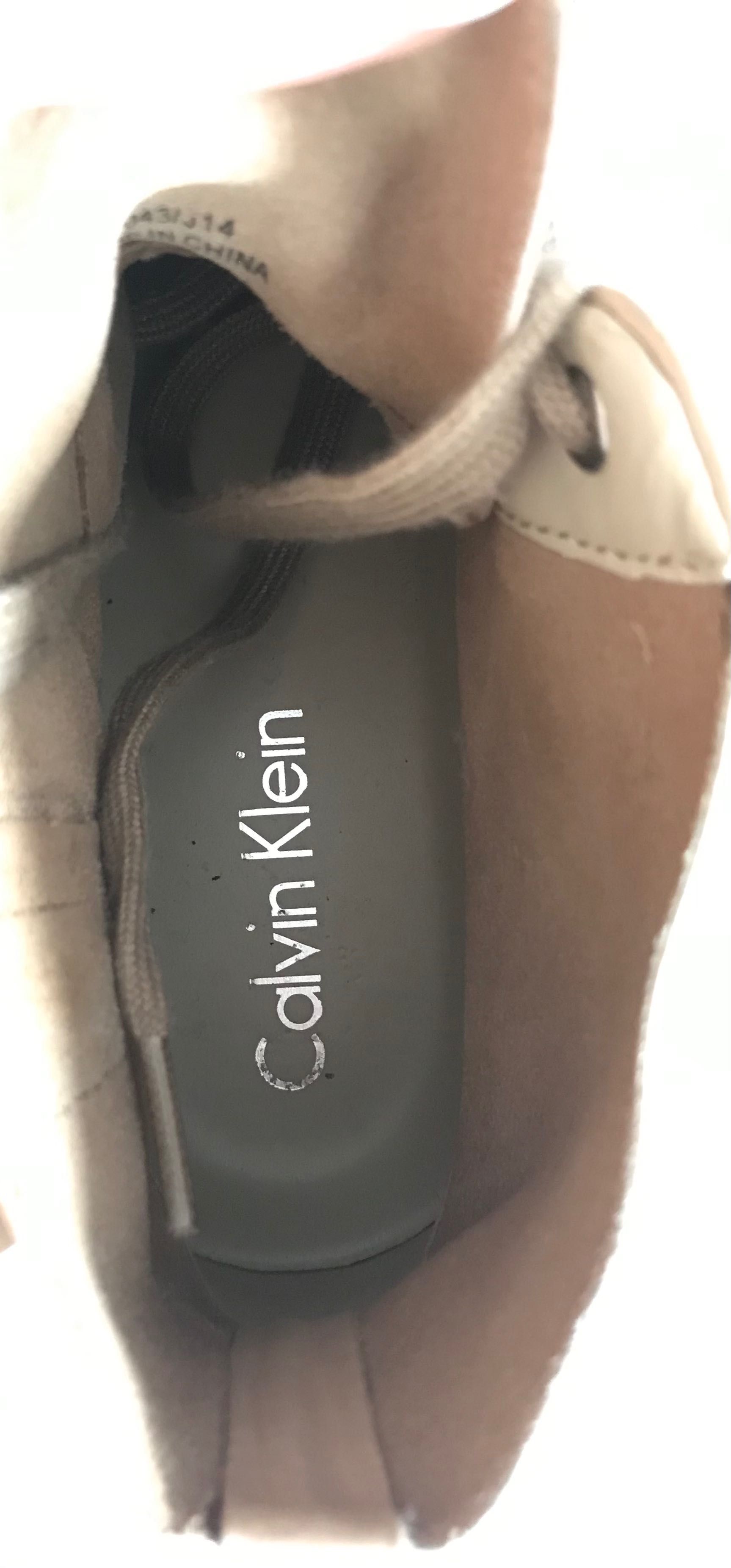 Calvin Klein buty sneakersy trampki za kostkę, skóra, nude rozmiar 40