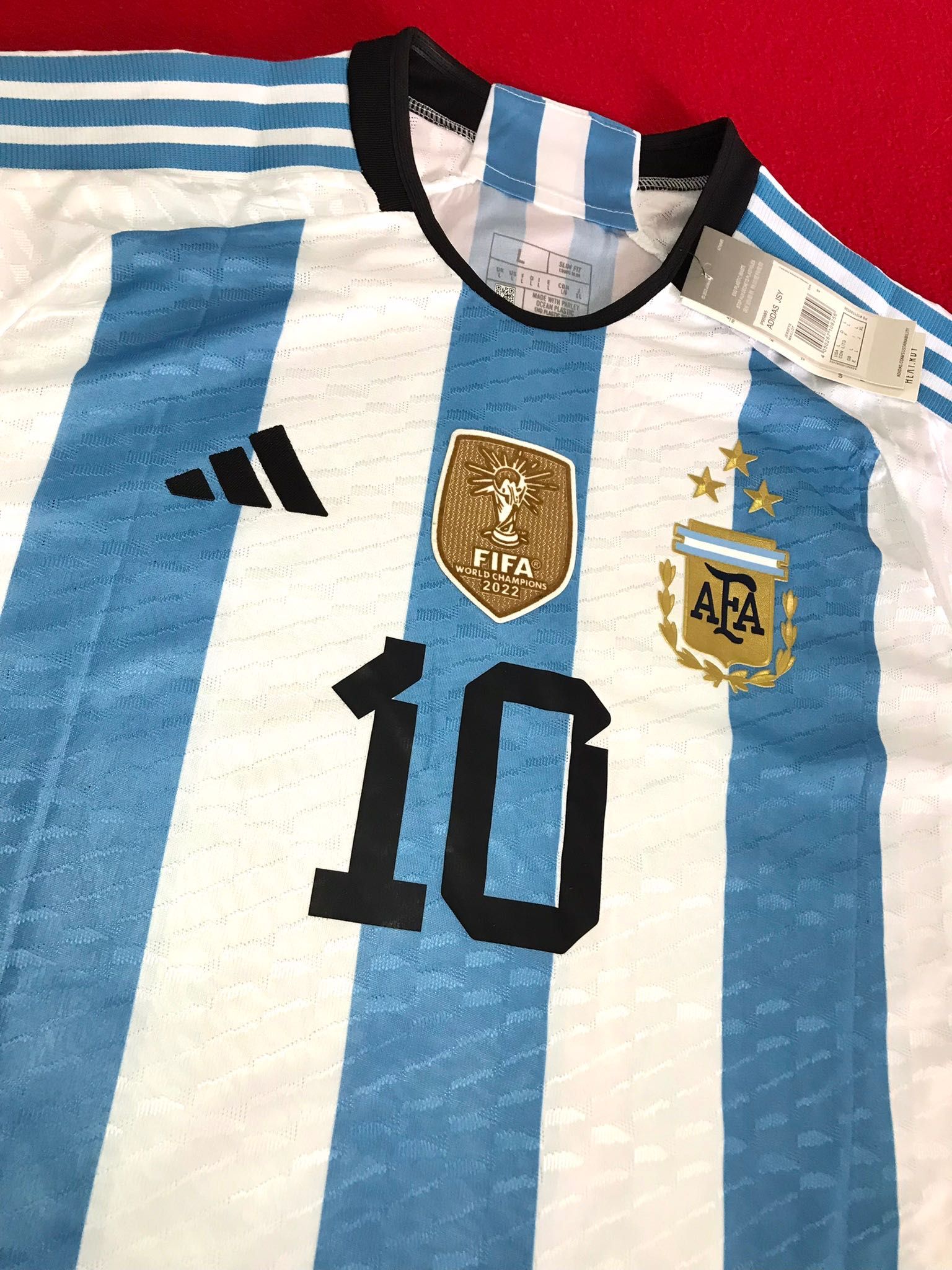 Camisola Argentina Messi World Cup 22/23 3 star, versão jogador