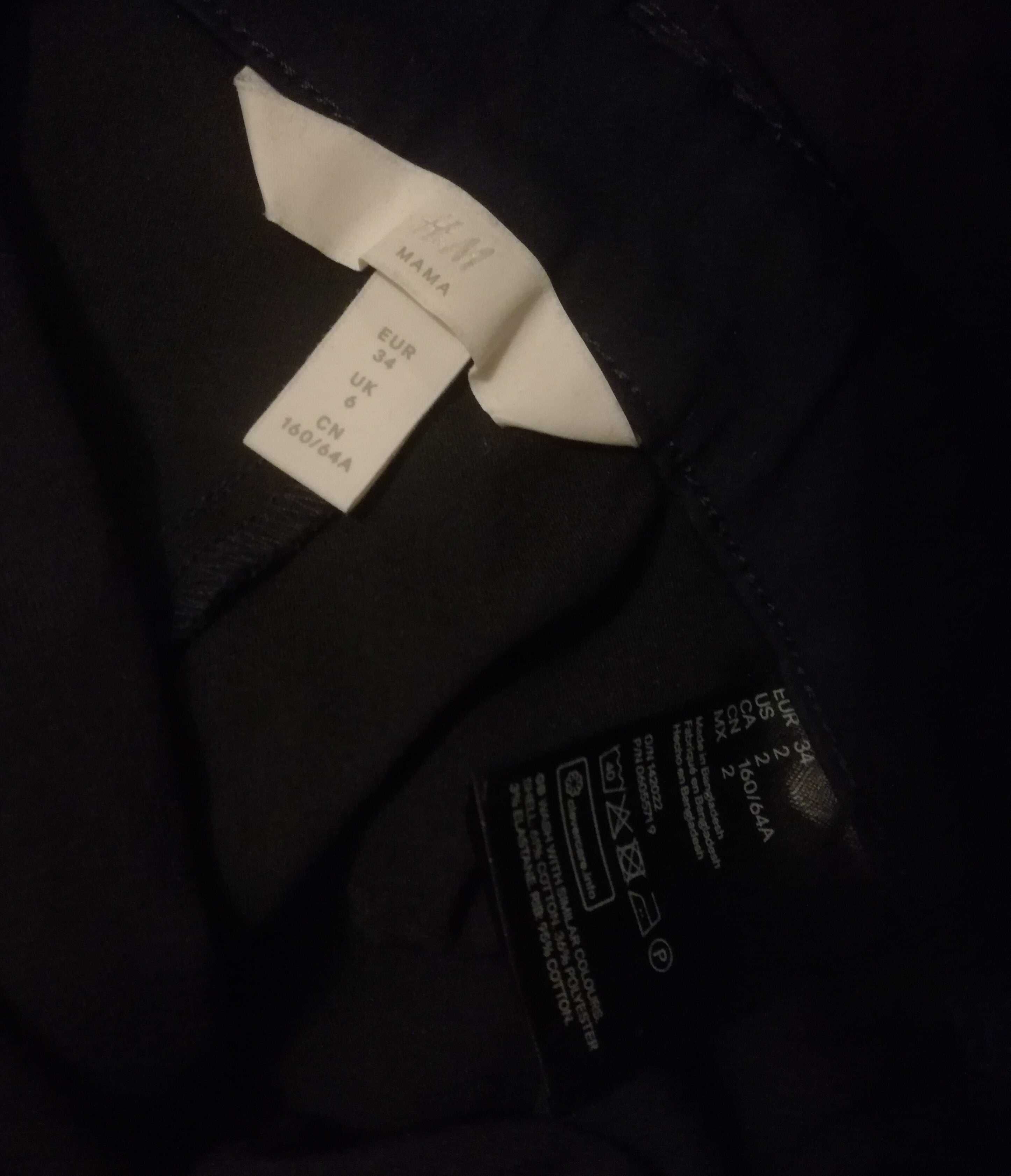 XS H&M Spodnie ciążowe rybaczki 3/4 Granatowe 34