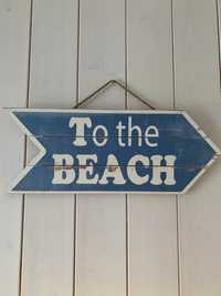Tablica znak plaża „To the beach”