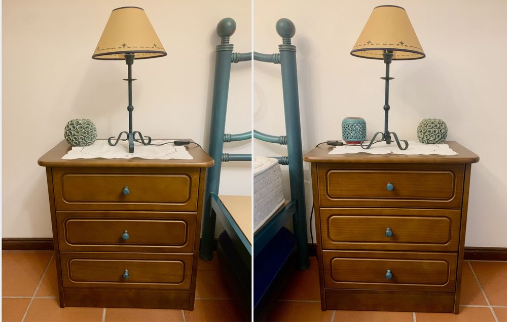 Mobilia completa quarto casal + colchão + candeeiros + cortinados