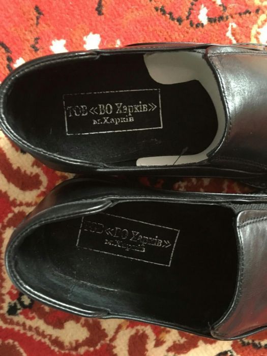 Кожаные черные новые мужские туфли, Украина