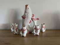 Zestaw porcelany ryby 7 elementów