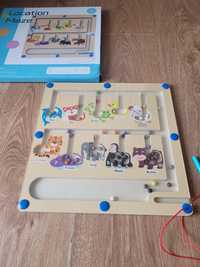 Nowy drewniany sorter zwierzęta magnesy Montessori klocki puzzle układ