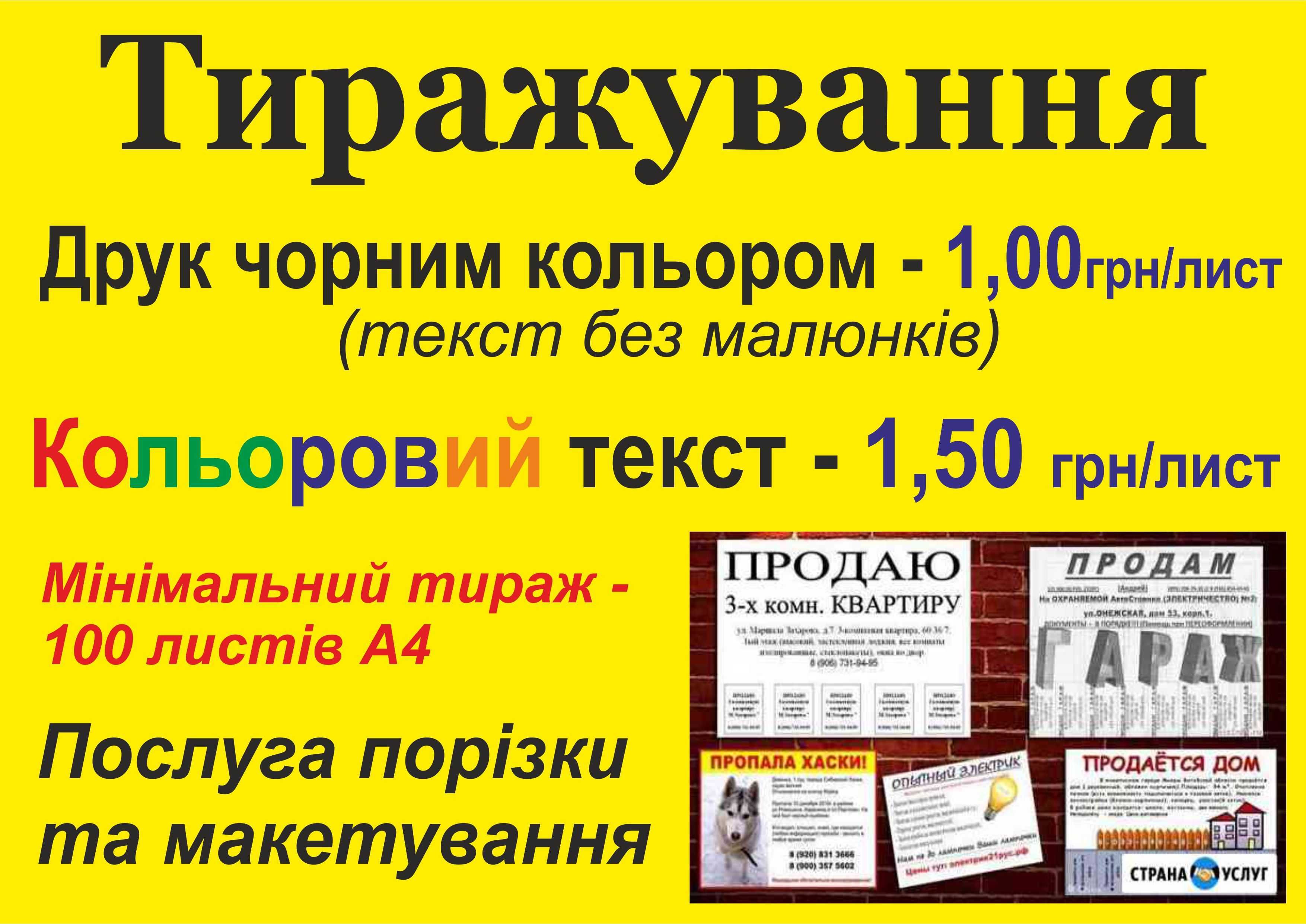 Тиражування, роздруківка.