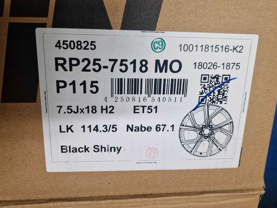 NOWE alufelgi DACIA 18" 5x114,3 Duster I Duster 2 - Czarne