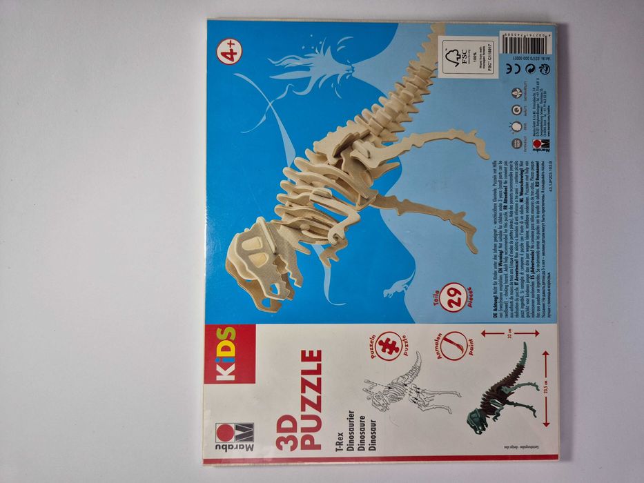 Дерев'яний конструктор 3-D пазл динозавр НОВИЙ