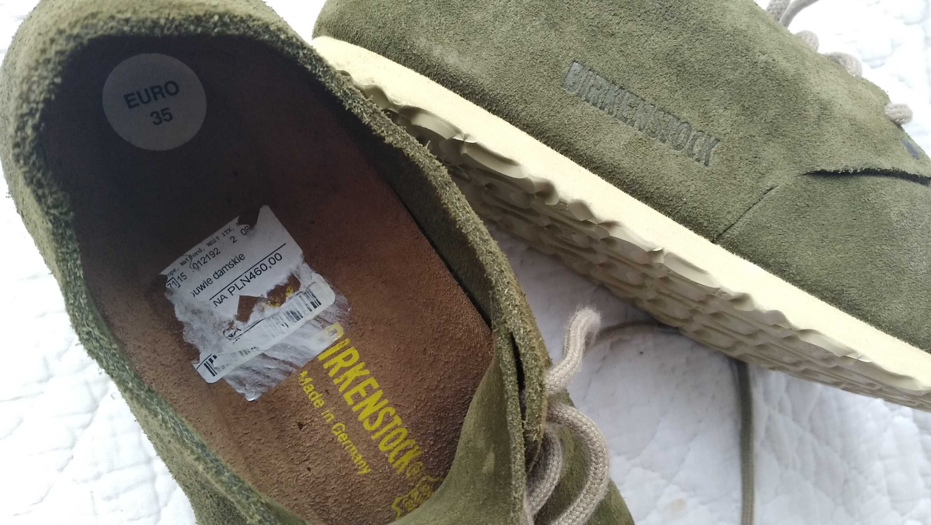 BIRKENSTOCK Maine niskie buty skórzane zamszowe khaki r.35/36