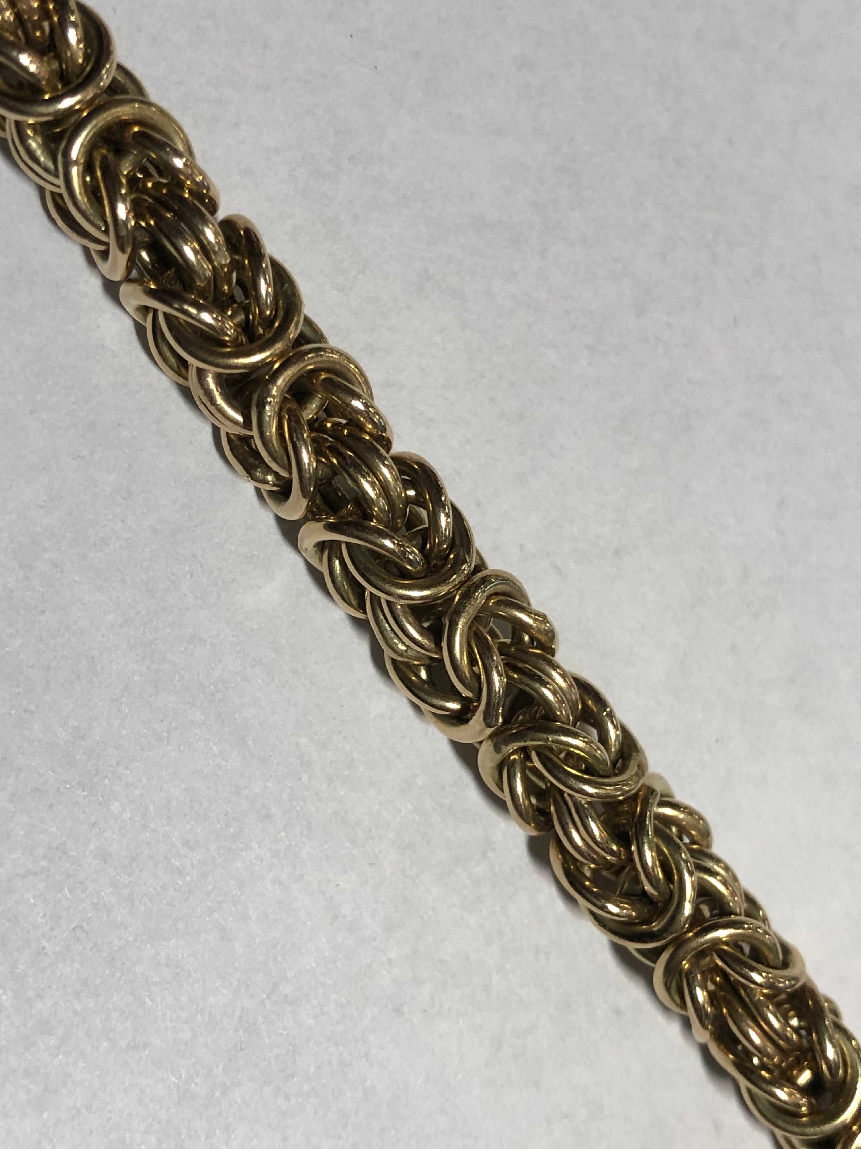 Złota bransoletka królewska bizantyjska 14kt (585) 41,65 gram 20cm